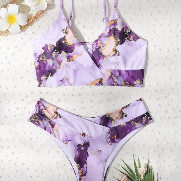 SHEIN Other - SHEIN purple marble print bikini